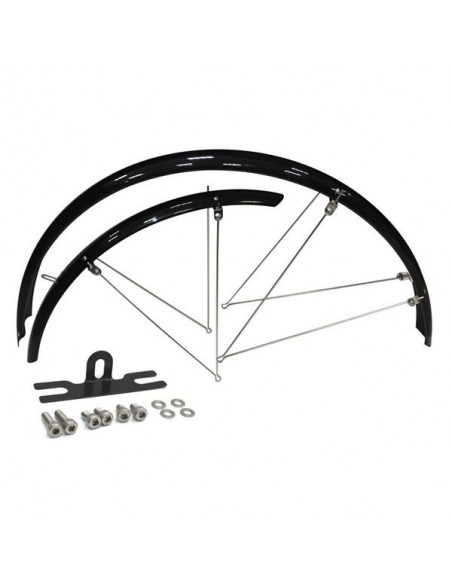 Skärmsats med stag, 20, 55mm, svart