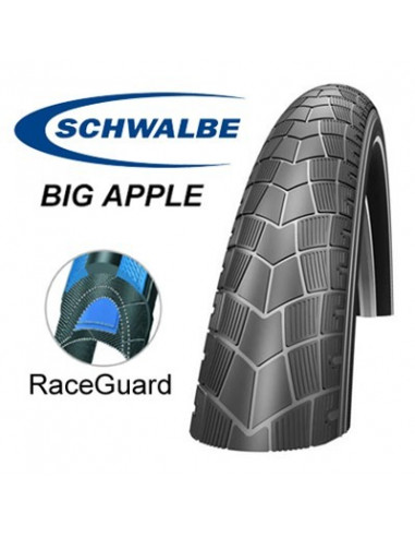 Schwalbe Big Apple 50-507 24x2,00 Svart Reflexrand