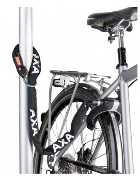 Kättinglås plug-in grovt, Axa 8 mm kätting 110 cm lång för solid ringlås, Svart,