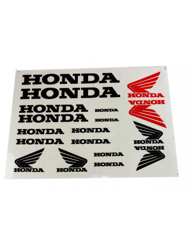Dekalsats Honda svart med en röd dekal