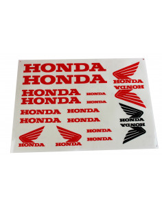 Dekalsats Honda röd med en svart dekal