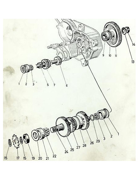 Drev  2:ans växel, 32 kuggar, 3 spår
