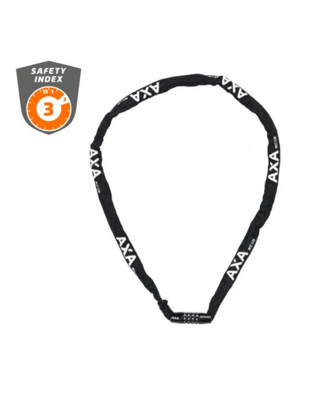 Kättinglås Rigid m kodlås, AXA 120 cm, Svart, One Size