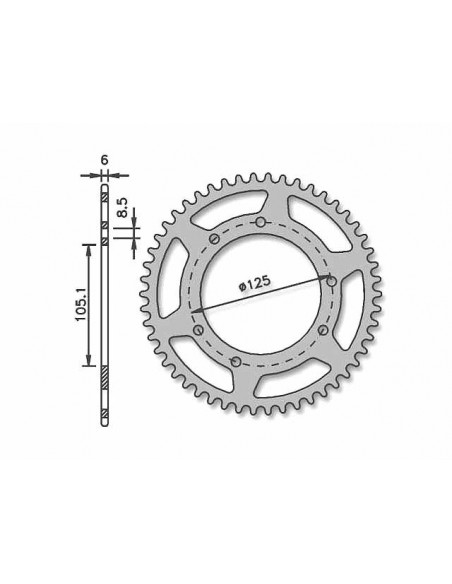 Bakdrev 44 tänder, 105 nav