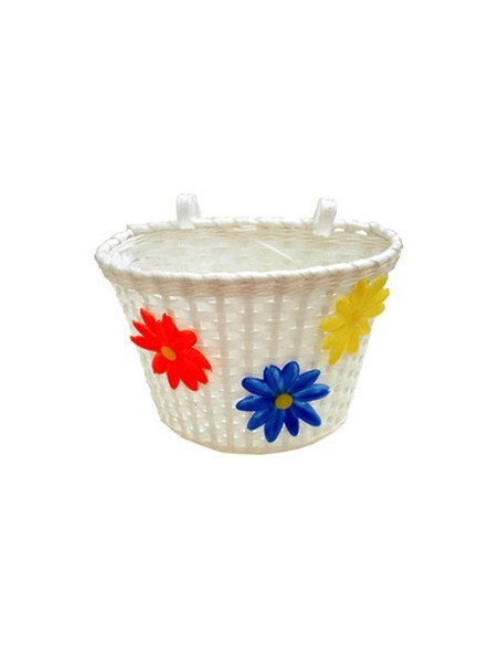 Cykelkorg Barn vit plast Mått: 26 x 16 x 16cm