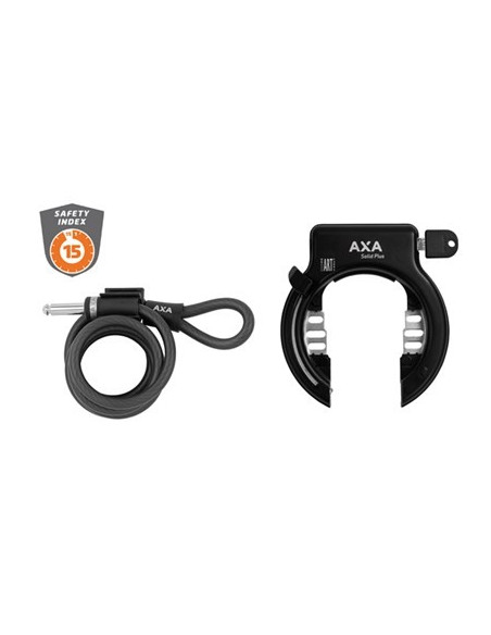 AXA/ BASTA Ringlås med vajer, Solid XL Plus + Newton 150/10