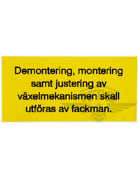 Upplysningsdekal för Sachs