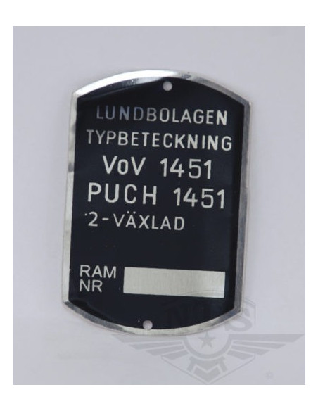 Typskylt VoV 1451 VS50L