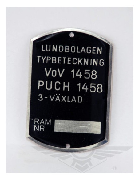 Typskylt VoV 1458 MC50