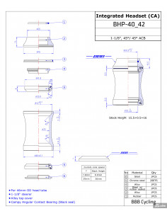 BBB Styrlager Integrated  41.8mm 8mm kon 2