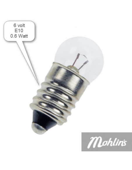 Glödlampa 6V 0.6W bak, SOCKEL E10      2702