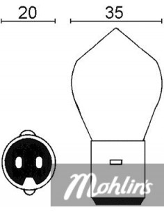 GLÖDLAMPA 6V 15/15W BA20D 2