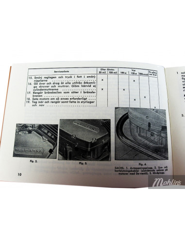 Instruktionsbok för mopeder Ilo, HVA, Sachs