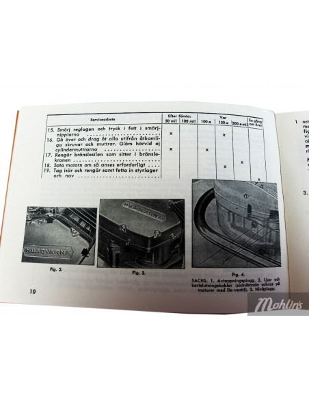 Instruktionsbok för mopeder Ilo, HVA, Sachs