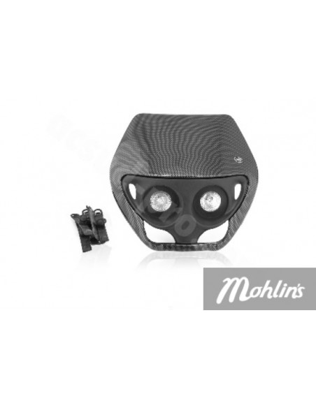 TNT Frontkåpa Enduro Dubbel Halogen Kolfiberlook