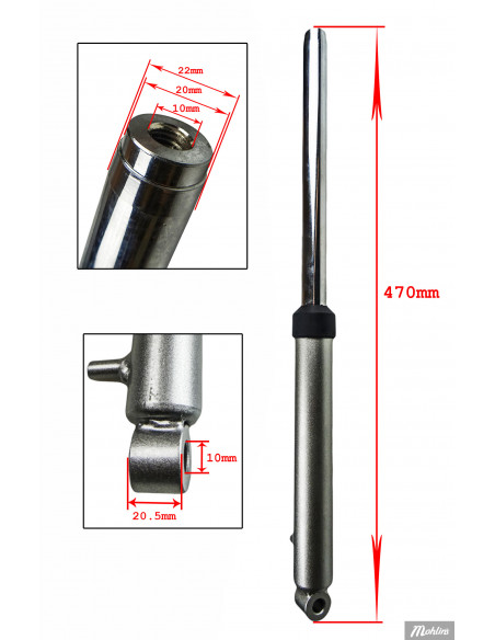 Framgaffelrör set silver PW50