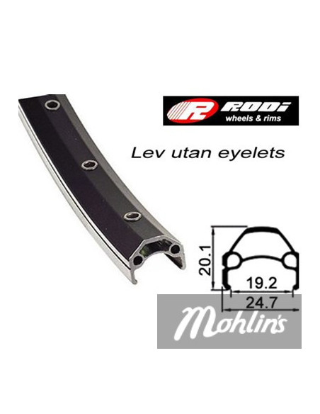 Cykelfälg Aluminium dubbelbottnad 19-622 Svart 28 tum