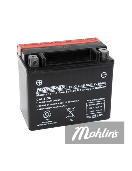 Batteri 12V EBX12-BS 10AH 150X87X130 mm