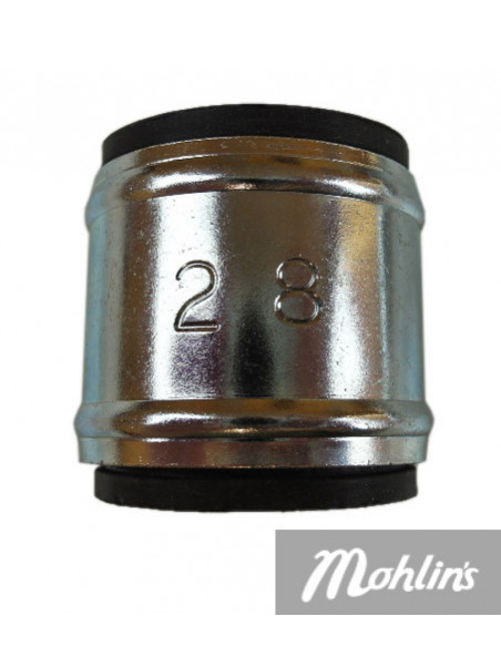 Ljuddämpare standard 28 mm universal 60X550 mm levereras med avgasklämma