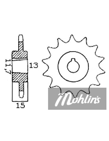 Framdrev Sachs 2 växlad NTS, välj storlek i...