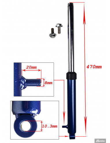 Framgaffelrör set Blå Yamaha PW50