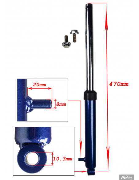 Framgaffelrör set Blå Yamaha PW50