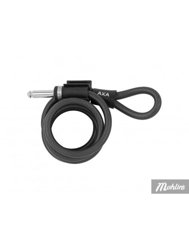 Wirelås plug-in , Axa 1800mm med hållare för solid ringlås, Svart, One Size