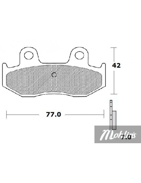 Bromsbelägg H42XB77 mm