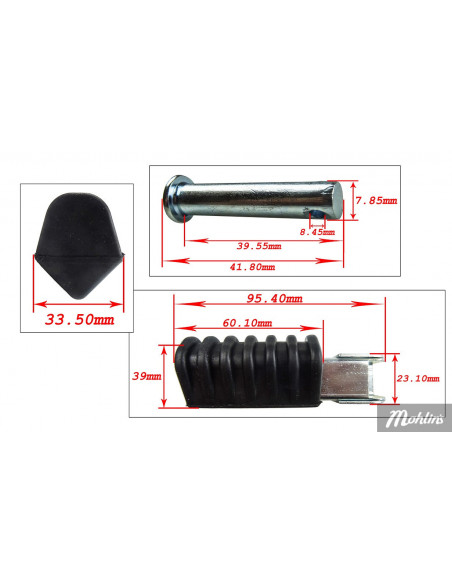 Fotstöd PW50 Höger + Vänster