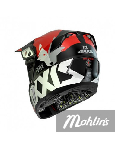 Hjälm Axxis MX Wolf Röd S
