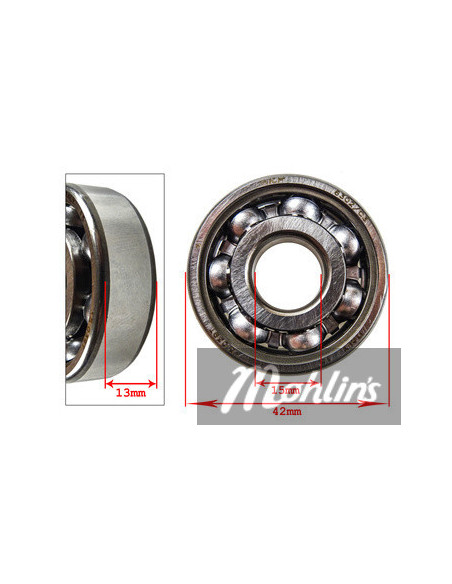 Kullager 6302 C3 15X42X13