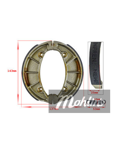 Bromsbackar Zundapp KS50/KS100 150Mm Kvalité...