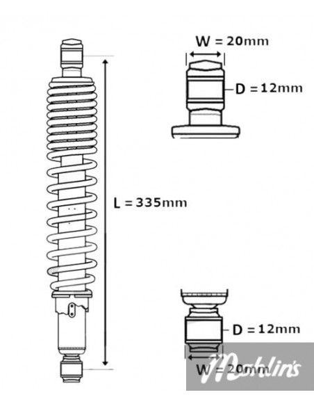 Stötdämpare 335 mm