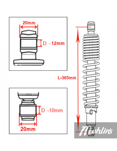 Stötdämpare 365 mm