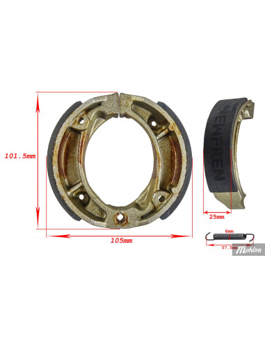 Bromsbackar 110 X 25