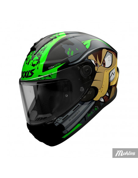 Axxis Dragon Integralhjälm, Blank/Green