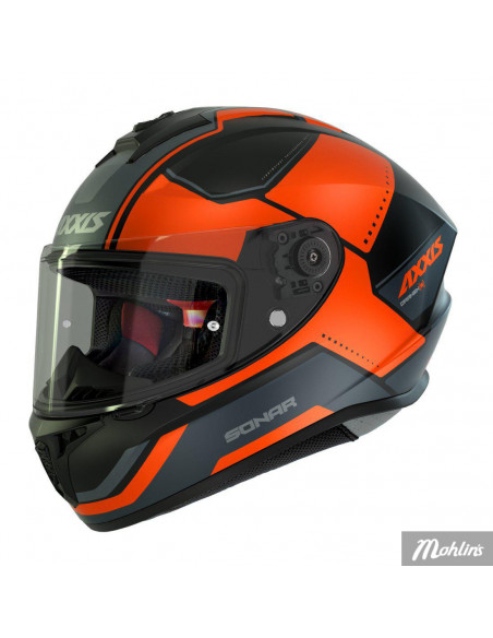 Axxis Dragon Integralhjälm, Mattsvart/Grå/Röd