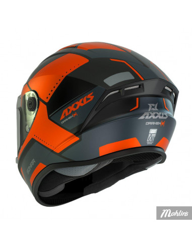 Axxis Dragon Integralhjälm, Mattsvart/Grå/Röd