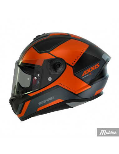 Axxis Dragon Integralhjälm, Mattsvart/Grå/Röd