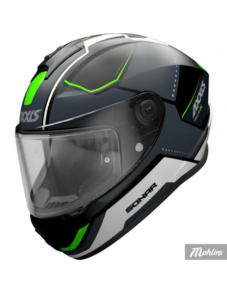 Axxis Dragon Mattsvart/Grå/Grön, integralhjälm