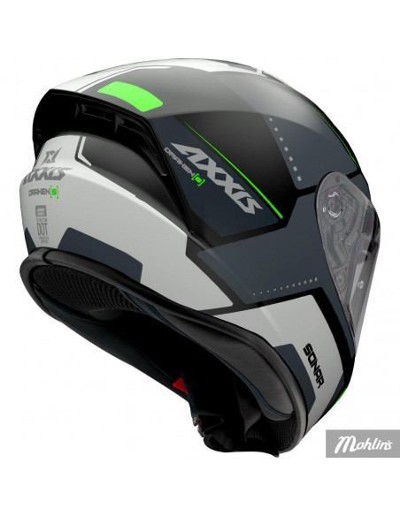 Axxis Dragon Mattsvart/Grå/Grön, integralhjälm