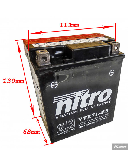 Batteri 12V-6A YTX7L-BS