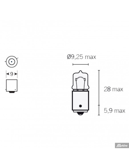 Glödlampa H6W 12V 6w Orange