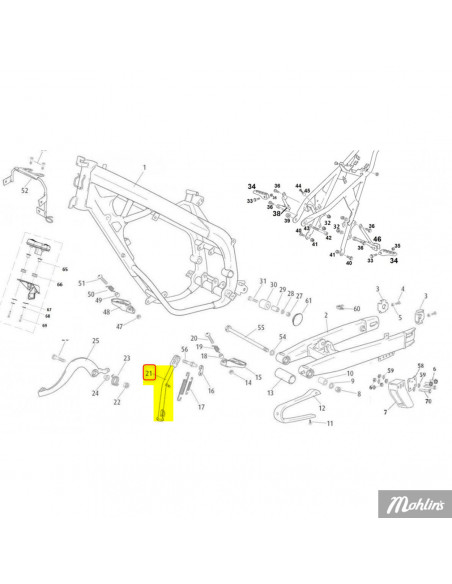 Sidostöd Rieju Drac- MRT 350 mm