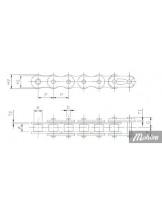 Kedja 415H 1/2"x3/16" 120L 2