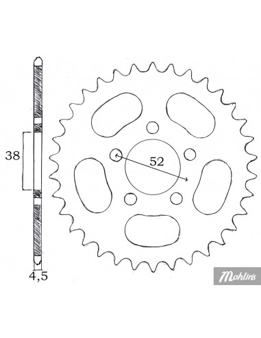 Bakdrev NTS för Leleu-nav 100/120 mm Välj...