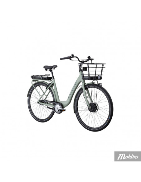 Crescent Elcykel Elina 7-vxl 55 cm Dusty Green Frontmotor Fotbroms Citybike