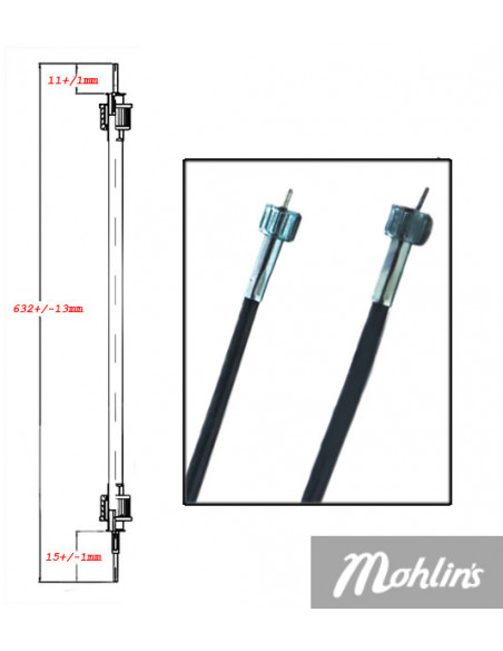 Hastighetsmätarkabel VDO 600 mm