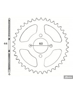 Bakdrev Yamaha DT50 Made by NTS 39 T 2