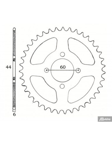 Bakdrev Yamaha DT50 Made by NTS 39 T